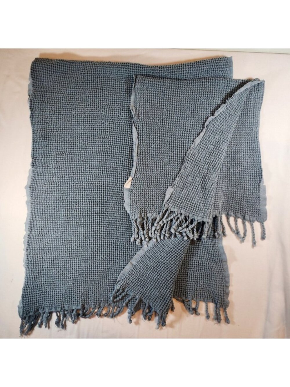 Mint and grey, Blue Waffle Weave‎ Cotton Bath Towel Tassel Fringe Turkish set